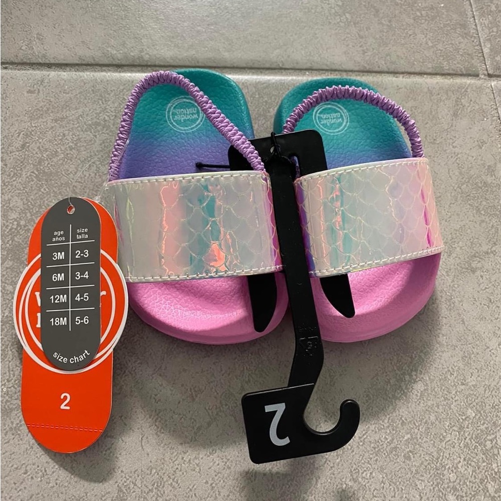 NWT Wonder Nation baby sandals, mermaid style, size 2 (3 months)